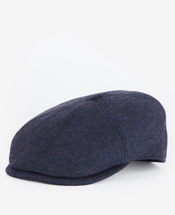 Barbour Claymore Bakerboy Cap - Classic Wool Blend Hat with Signature Branding - Dark navy
