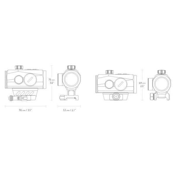 hawke endurance red dot 1x30 high and low weaver mounts.