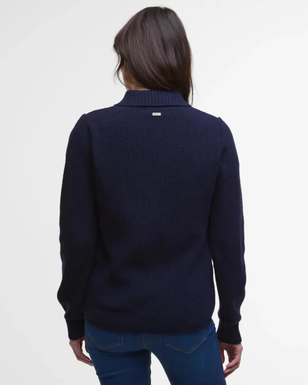 barbour allendale quilted jumper navy