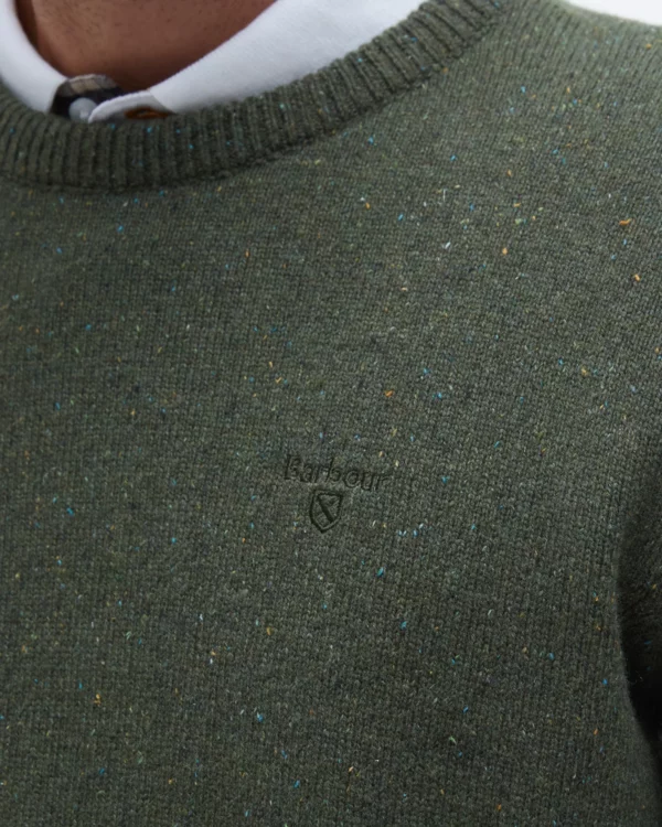 barbour tisbury crew neck jumper forest