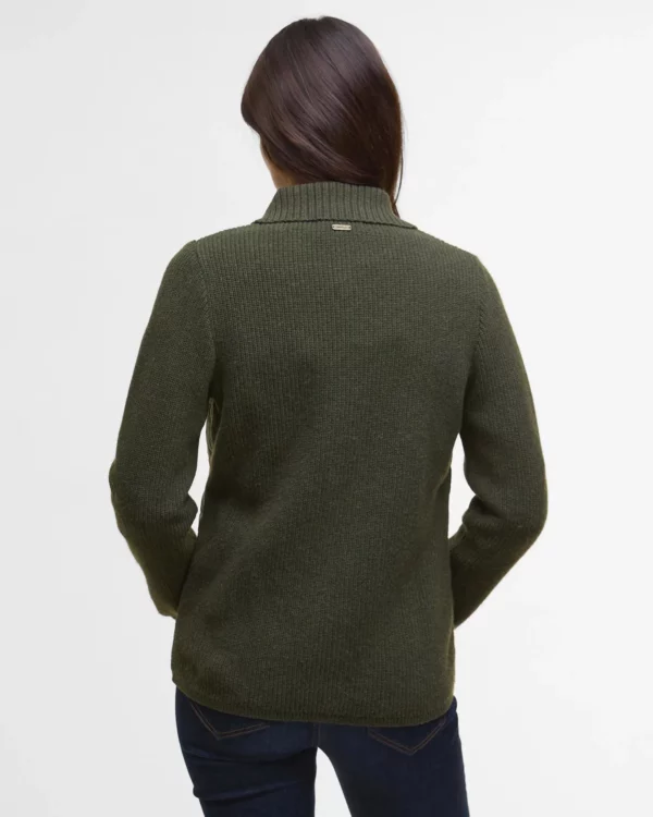 barbour allendale quilted jumper olive