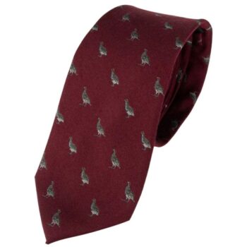jack pyke partridge silk tie burgundy