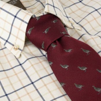 jack pyke partridge silk tie burgundy