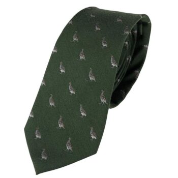 jack pyke pheasant silk tie green