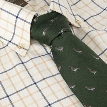 jack pyke pheasant silk tie green
