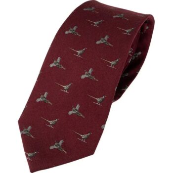 jack pyke pheasant silk tie burgandy