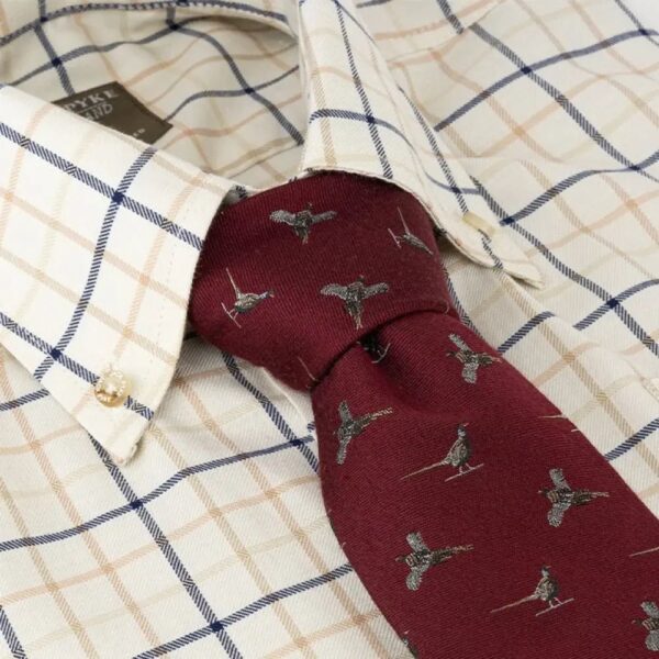 jack pyke pheasant silk tie burgundy
