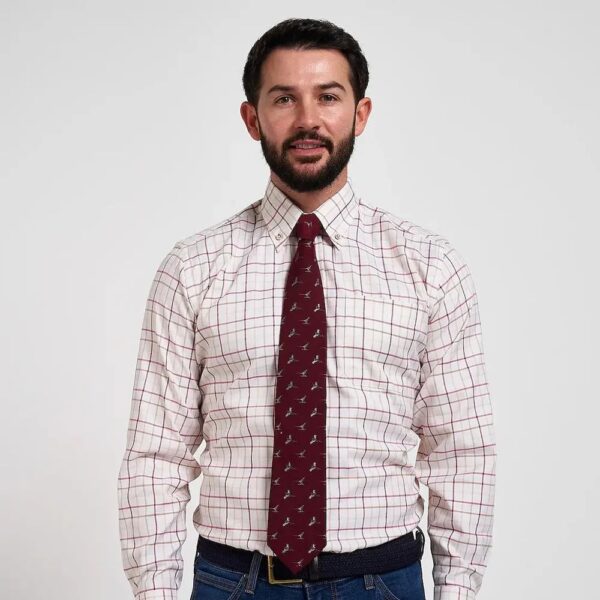 jack pyke pheasant silk tie burgundy