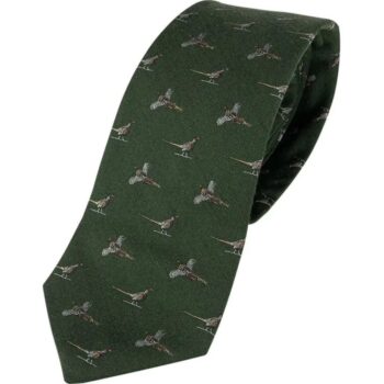 jack pyke pheasant silk tie green