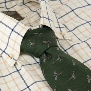jack pyke pheasant silk tie green