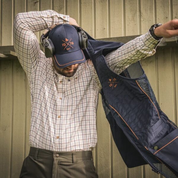seeland oxford shooting shirt classic blue merlot check